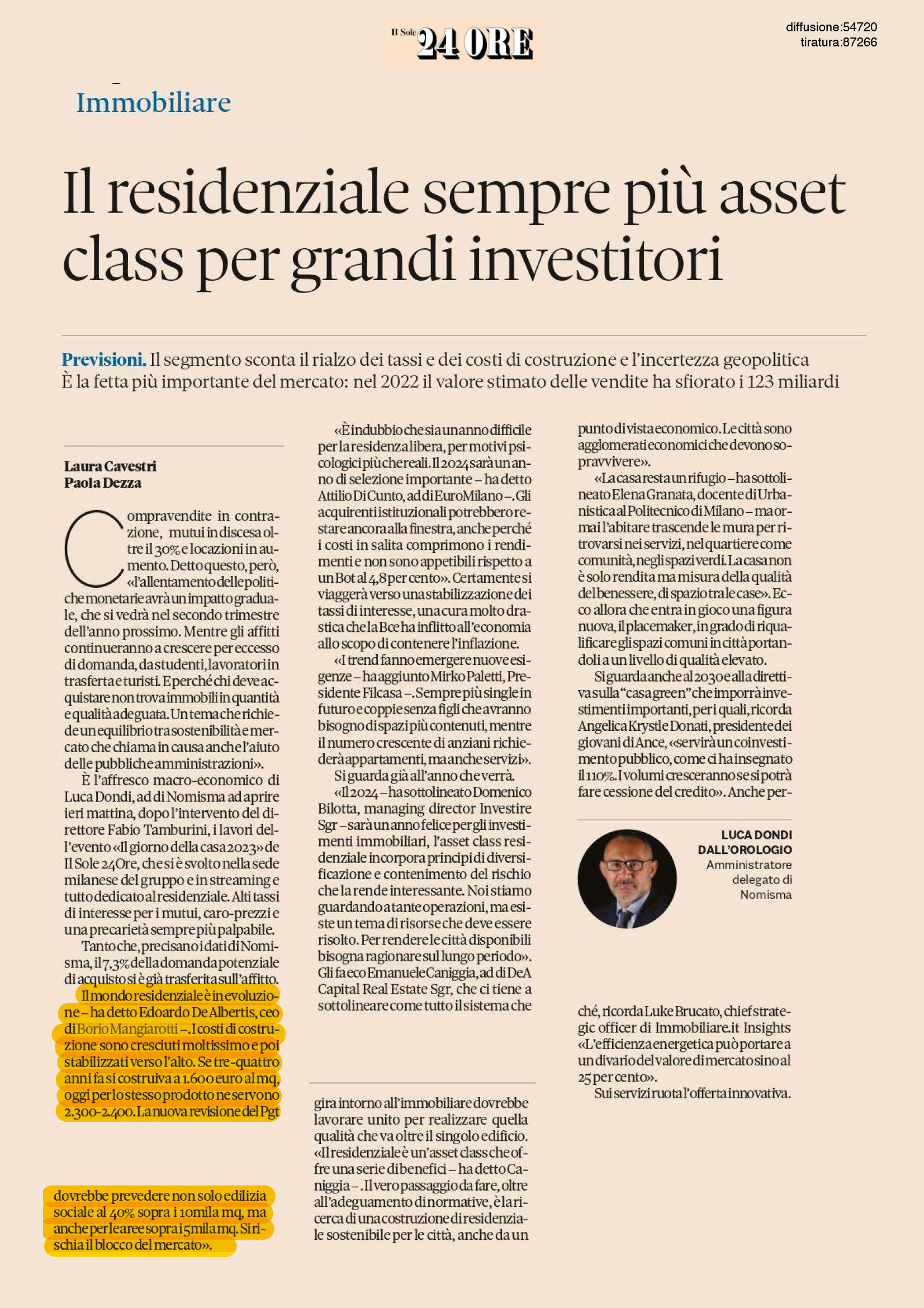 Il residenziale sempre più asset class per grandi investitori